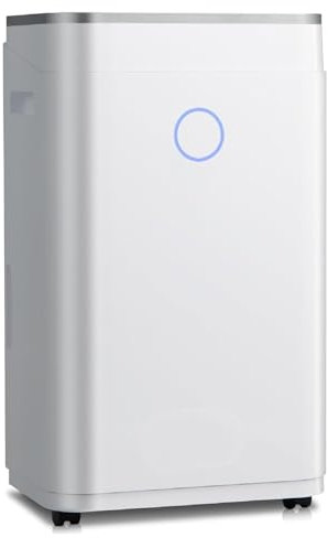 DFYOZX Deshumidificador eléctrico de 20L / día, Deshumidificador móvil portátil con Pantalla Digital de Humedad, Panel de Control LED, Modo de suspensión