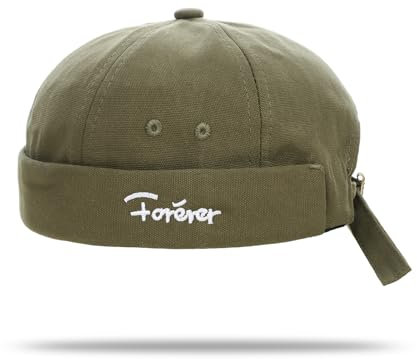 YAMEE Berretto Docker Unisex retrò con Ricamo,Cappellino Marinaio Uomo Moda,Cappello Senza Visiera