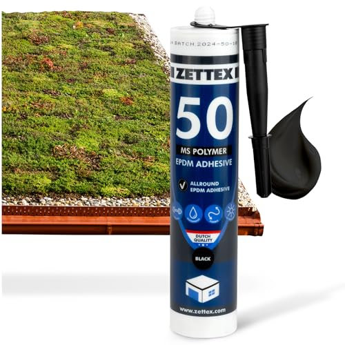 Zettex MS50 EPDM Colle d'étanchéité - 290 ml / colle EPDM élastique pour étanchéité de toiture/colle de film EPDM
