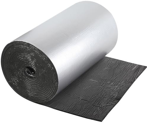 Putentfun 7mm Self Adhesive Aluminium Foil Insulation,Thermal Soundproof Cotton Layer,Heat Reflector & Radiant Barrier,Ideal for Roofs,Walls & Camper,0.25m x 10m = 2.5㎡
