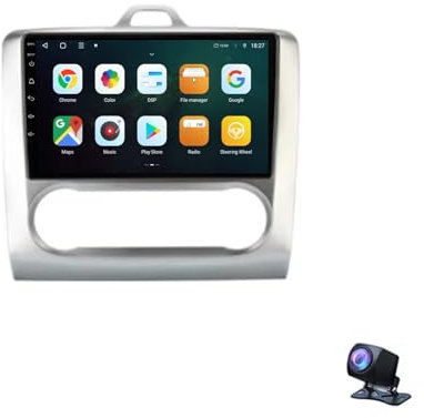 Genérico Android 9 Inch Touchscreen Car Radio Stereo for Ford Focus 2 MK2 AT 2004-2011 with Carplay Android Auto GPS Navigation with BT WiFi USB Mirror Link FM Auto Parts(8+128G)