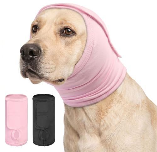 AOFITEE Ohrenschutz für Kleine Hunde Ohrenschützer Lärmschutz Hunde, Rosa S | Verstellbare Gehörschutz Hunde Silvester, Haustier Snood Ohrenschutz Lärmschutz Hund Ohrenschützer zur Geräuschreduzierung