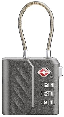 Cellularline Tracy Lock – Schloss mit integriertem Tracker – mit Apple Find My Tracking, nur kompatibel mit Apple Geräten – TSA-Zertifiziert – Schnelles USB-C-Aufladen – Schwarz