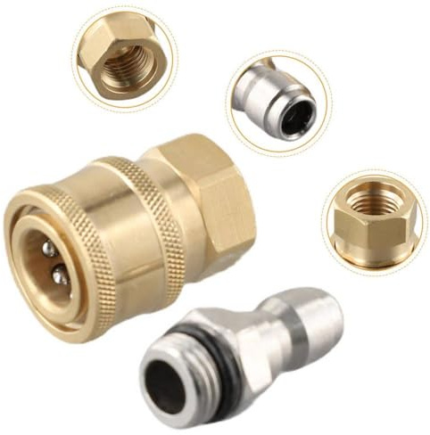 Libération rapide 1/4 Male M22 / 14 Femelle Remplacement de la fiche Rechange Pièces de rechange Pièces de cuivres Lavage des paires accessoires compatibles avec des raccords de tuyaux standard