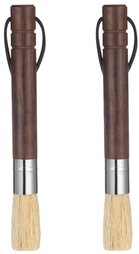 Xinjoduz 2 PCS Coffee Grinder Brush, 7 Espresso Machine Brush Cleaner Tool with Wooden Handle and Natural Boar Bristles for Barista Home Kitchen Brista Cleaning Dusting Accessories