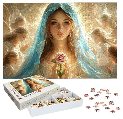 Puzzles 4000 Pieces for Adults, Religious Jigsaw Puzzles for Adults 4000, Wooden Puzzle with Exquisite Packaging Box, Flower Jigsaws for Family Educational Games, Gifts for Women, Home Decor, -9000