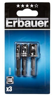 Erbauer Impact socket adapters 3 pieces vanadium steel 1/4 3/8 1/2
