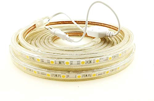ONSSI Tiras LED 220v SMD2835 120 Led/m (Luz Calida,3M) Ip65 Impermeable Sin Pegamento Con Enchufe