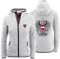 Hoamatkult Österreich Kultjacke mit Kapuze Damen - das Original - Österreich Adler Strickfleece Jacke - Jacke mit Österreich Adler Stick (Large, Grau)