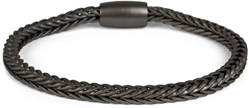 styleBREAKER Damen Armband Zopfkette Magnetverschluss | Schmales 7 mm breites Schmuckstück, 18 cm Umfang, komfortables Anlegen, formstabil, für einmaliges Umwickeln am Handgelenk.