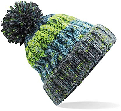 ASVP Shop Corkscrew Cable Knitted Bobble Hat Plain Boys Girls Beanie Warm Winter Pom Wooly Cap (Electric Grey, Junior)