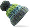 ASVP Shop Corkscrew Cable Knitted Bobble Hat Plain Boys Girls Beanie Warm Winter Pom Wooly Cap (Electric Grey, Junior)