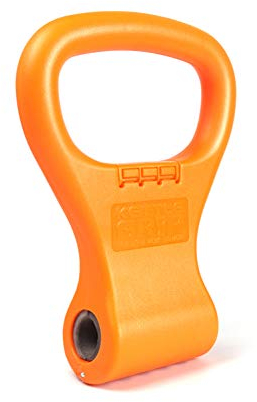 Kettlebell Grip Adjustable Portable Weight Travel Workout Equipment Gear for Gym Weights Bag, Crossfit WOD, Weightlifting, Bodybuilding, Lose Weight | Clamps to Dumbells | (Orange)