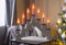 Garden Mile Traditional White Wooden Christmas Candle Bridge - Festive Traditional LED Lights Flameless Candles Large Christmas Decorations Indoor Living Room, Window Decoration Candlebridge