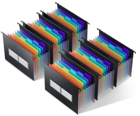 ThinkTex Dokumentenmappe A4,7 Fächern Grosse Kapazität Dokumententasche Kunststoff Datei Ordner,Schreibtisch Organizer Fächermappe，Plastik Hängeregister Mappen