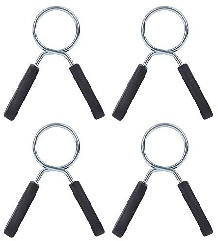 Keenso Langhantel Federverschluss, 4 Stück Gewichtheben Krafttraining Langhantel Federverschluss Kurzhantel Federclip 28mm 50mm (28mm) Fitness-Kombinationen
