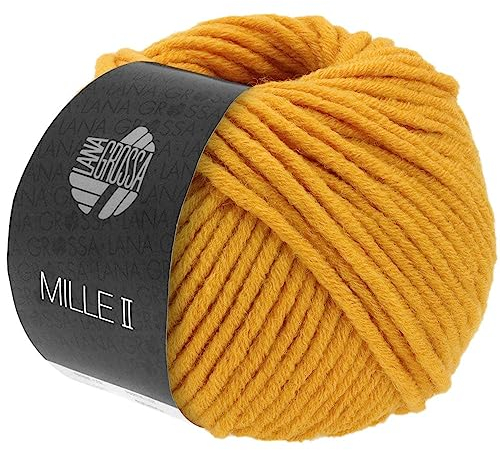 LANA GROSSA Mille II | Strapazierfähiges Mischgarn mit Merinowolle, waschmaschinenfest | Handstrickgarn aus 50% Schurwolle & 50% Acryl | 50g Wolle zum Stricken & Häkeln | 55m Garn FB130