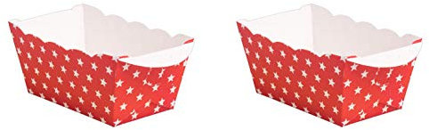 Demmler Weihnachts Backset mit weißen Sternen - 2er Mini Backform Set in Rot - 20 Stück - Made in Germany