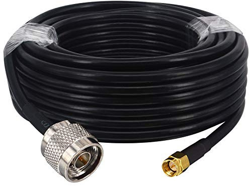 Boobrie 10M N Type to SMA Cable RG58 Coax Cable WiFi Antenna N Type Male to SMA Male Low Loss Coaxial Extension Cable 50 ohms for CB Amateur Two-Way Radio 3G 4G 5G LTE Ham ADS-B GPS WiFi