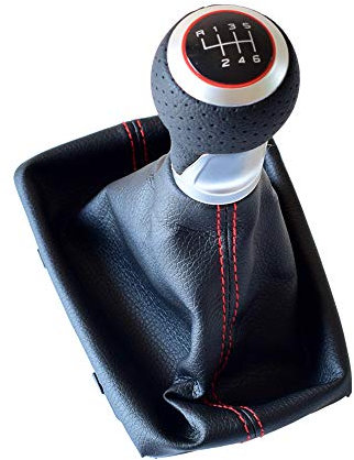 6 velocidades palanca de cambios cubierta de piel sintética para A-udi A4 B6 A6 C5 para Seat Exeo 2011 (6 velocidades)