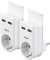 revolt Handy Ladestation: 2er-Set Steckdosen mit Doppel-USB-Netzteil & Smartphone-Ablage, 17W (USB Ladeadapter, Handy Ladestation Steckdose, Steckdosenleiste)