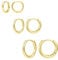 Creolen Ohrringe Silber 925, 3Paar Gold Ohrringe Damen Männer Klein Ohrringe Creolen Set Hypoallergen Schlafen Kreolen 14K Vergoldet Schmuck