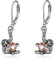 YAFEINI Faultier Geschenke Ohrringe Sterling Silber Leverback Faultier Herz Baumeln Ohrringe Faultier Schmuck für Frauen Mädchen Weihnachtsgeschenke