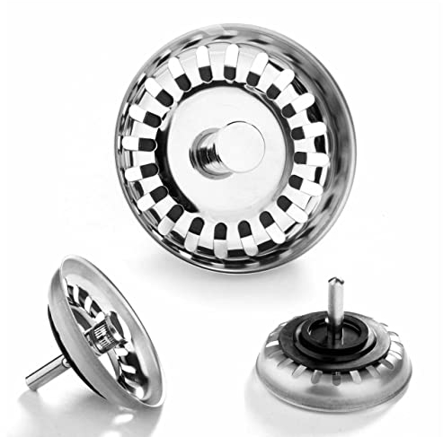 ebuyerfix Kitchen Sink Strainer Plug, Stainless Steel Sink Protector Waste Stopper, Drain Waste Plug Kitchen Sink Filter Strainer Stopper Waste Plug 7.9cm