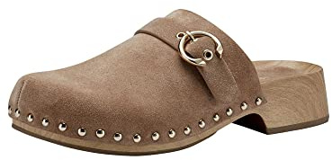 Tamaris Damen Pantoletten, Frauen Slipper,Slip-ons,Backless Slipper,Mules,Gartenschuhe,Sommerschuhe,sommerclogs,Sandalen,Camel Suede,37 EU