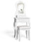 RELAX4LIFE Schminktisch Set mit großem Spiegel, Kosmetiktisch mit gepolstertem Hocker, Eleganter Makeup-Tisch für Schlafzimmer, Rustikaler Stil, Frisiertisch mit 3 Schubladen (Weiß)