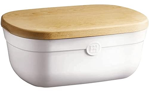 ABGRC Cocina Panera Panera de cerámica Rectangular, panera para encimera de Cocina, Recipiente de Almacenamiento de Pan Creativo con Tapa para Cortar Pan Decoración