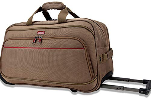 ADITAM ZHANGQIANG Koffer Reise Trolley Reise Reisetasche Trolley Handtasche Handgepäck Damen mit Rädern Urlaub (Farbe : Khaki, Größe : Large) Double The Comfort