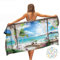 Ulticool Mikrofaser Handtuch - Strand Meer Blumen - 160 x 80 cm - Leicht Reisehandtuch Schnelltrocknend Badetuch Strandhandtuch Saunatuch Microfaser Microfiber - für Reisen Haare Strand Yoga Sauna