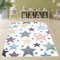 payé Teppich Kinderzimmer - Cream Bunt - 160x230cm - Sterne in Pastellfarben Sternenteppich Spielteppich Kinderteppich Kurzflor Weich