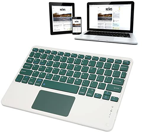 ciciglow Clavier Bluetooth sans Fil avec pavé Tactile, Clavier Silencieux Ultra Fin Portable à 78 Touches pour Téléphones Intelligents, Tablettes, Ordinateurs Portables (Vert foncé)
