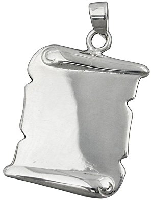 Anhänger Dokumentrolle Blatt zum Gravieren 925 Silber glänzend Silberanhänger