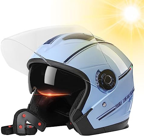 Rianpesn Adults Open Face Helmets - Lightweight, Shockproof, Cycling & Motorcycle Helmets for Women & Men