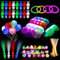 Ainiv 92 Stück Knicklichter Party Set, mit Ballons, Neon Brille, LED Blinkende Ringe, Glow Sticks für Neon Party Deko, Hochzeit, Kindergeburtstag, Halloween, Weihnachtsdeko, Silvester, Feuerwerk