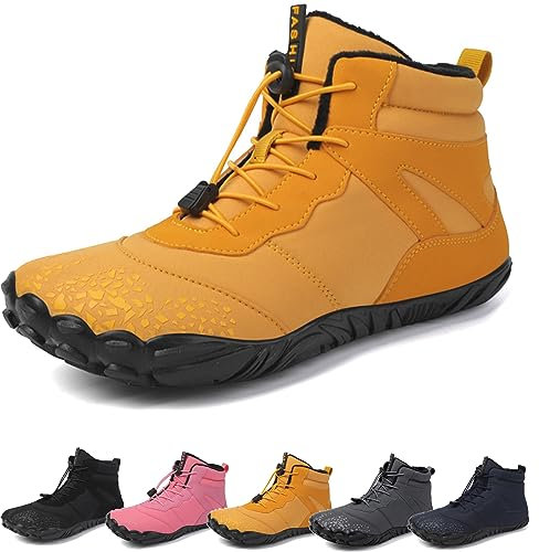 Chaussures pieds nus d'hiver, chaussures pieds nus pour homme et femme, automne et hiver, imperméables, chaussures pieds nus, jaune, 40 EU