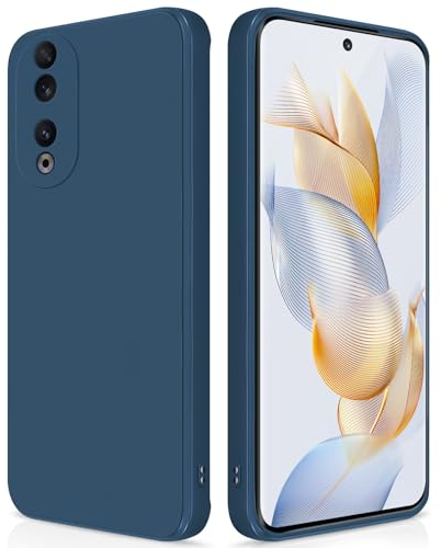 GiiYoon Cover per Honor 90 5G Custodia in Silicone, Custodia Antiurto Case Sottile in Silicone TPU con Strato Interno in Fibra e Protezione della Fotocamera, Blu