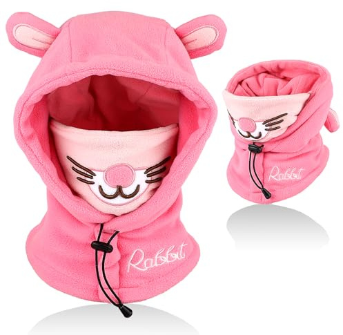 AYPOW Cagoule d'hiver Thermique pour Enfants 2-12 Ans, Multifonction Coupe-Vent Réglable Masque de Ski, Bonnet en Polaire Chaude, Casquette Cache-Cou Tour de Cou écharpe pour Garçons Filles Plein Air