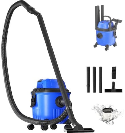 Huini Nass und Trockensauger, 3-in-1 Multifunktions Staubsauger, mit Hepa-Filter & 2-in-1 Kurzdüse, Blau Staubsauger, Haushaltsstaubsauger für Zuhause