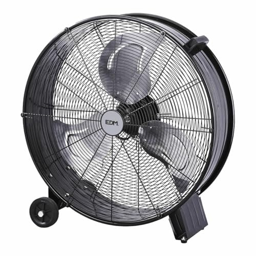 EDM Ventilador de Suelo Negro 180 W Ø 60 cm Industrial