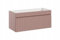 Muebles Slavic Armadietto da bagno sospeso sotto il lavabo con cassetti e tasti rosa, 100 cm, mobile da bagno moderno