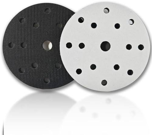 GZKTY 6 pezzi 150 mm 15 fori in spugna Interface Pad, pad in schiuma, tampone morbido per levigatrice orbitale, cuscinetti di ricambio per carta vetrata da 150 mm