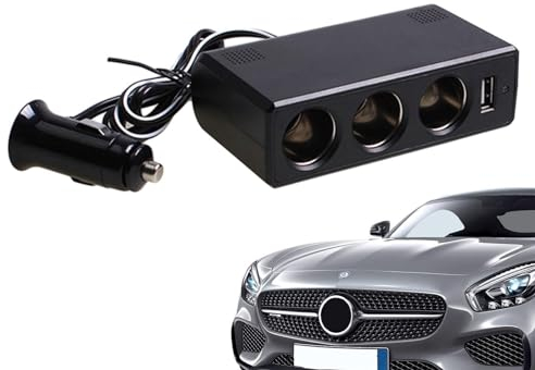 Répartiteur de Puissance de Voiture, Adaptateur de Chargeur de Voiture pour Ordinateur Portable - Onduleur de véhicule 24 V à 12 V | Adaptateur de Chargeur de Voiture à 3 Prises, Adaptateur de Sortie