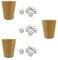 Juego de 2 vasos de dados con 6 dados, clásicos, hechos a mano, de piel, 9 cm, con 6 dados (natural, 2)