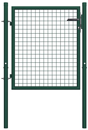 Sufrk Zauntor Stahl 100 x 75 cm Grün Rosenbogen Mit TüR GartentüRen Aus Metall Zaunelemente