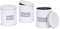 Harbour Housewares 3pc Round Metal Tea Coffee Sugar Canisters Set - White - Kitchen Storage Tin Caddy Container Tea Coffee and Sugar Canister Jars with Lid