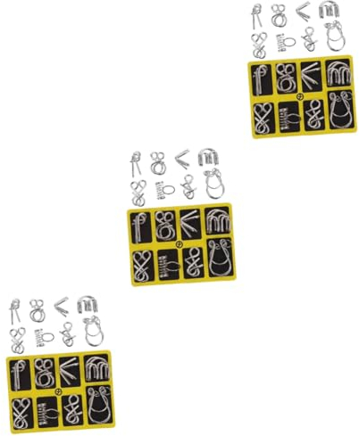 ifundom 6 Sätze Schalte Spielzeug Drahtpuzzles für 9-Draht-Puzzle Kinder Puzzle kinderpuzzle Rätsel Drahtpuzzles aus Edelstahl IQ-Puzzles aus Edelstahldraht